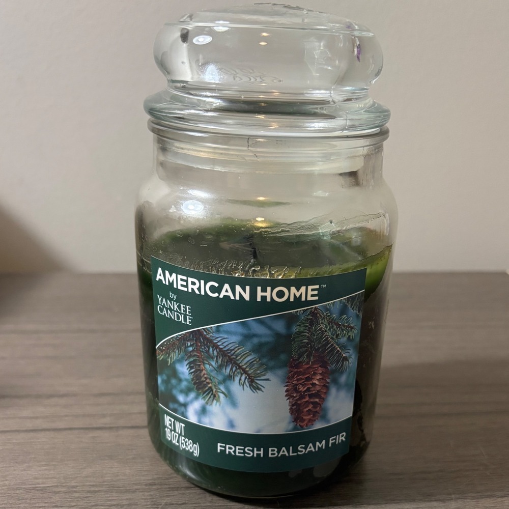 American Home by Yankee Candle Fresh Balsam Fir 19oz Candle 75% Full